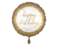 Folieballon 'Happy Birthday' pastel confetti ( zonder helium )